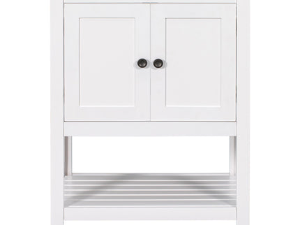Bathroom Vanity Base Only, Soild Wood Frame, Bathroom Storage Cabinet With Doors And Open Shelf