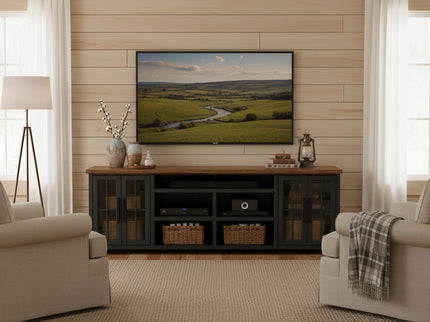 TV Stand Console For TVs Up To 100" - Black / Whiskey