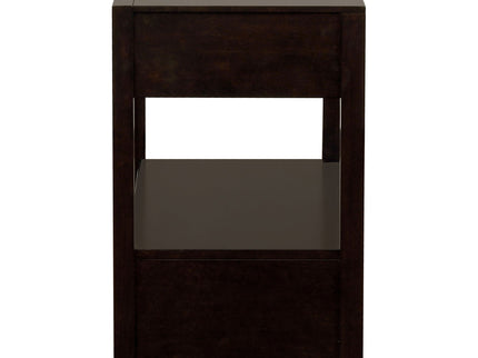 2 Drawer Nightstand With Trim And USB Charging - Brown