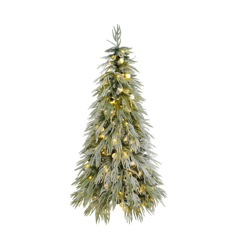 Snow Flocked Christmas Tree With LED Lights