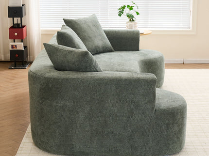 Modern Style Ultra Smooth Curved Sofa With 3 Pillows