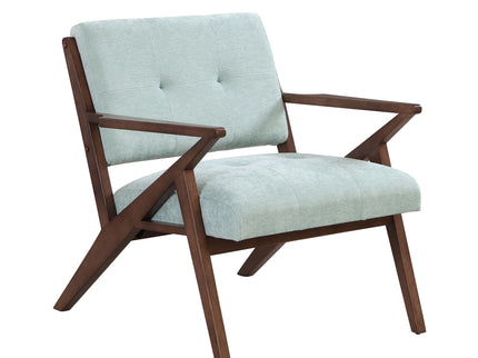 Modern Accent Chair With Plush Cushions, Angled Arm Design - Green