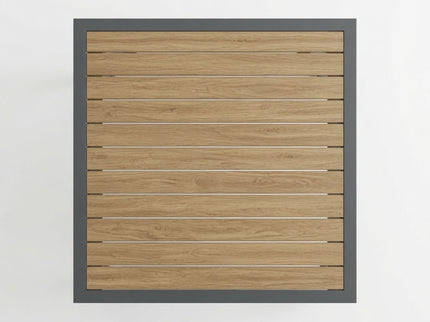 Outdoor Square Patio Slatted Dining Table - Gray