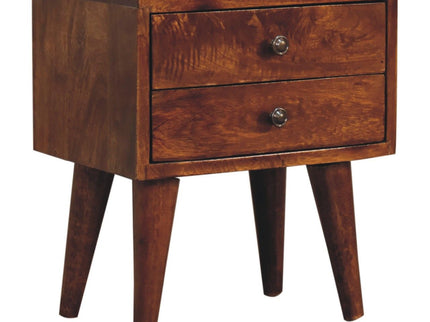 Mini Modern Bedside Table - Chestnut