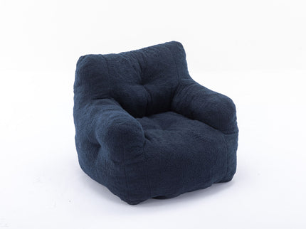 Soft Teddy Fabric Tufted Foam Bean Bag Chair With Teddy Fabric