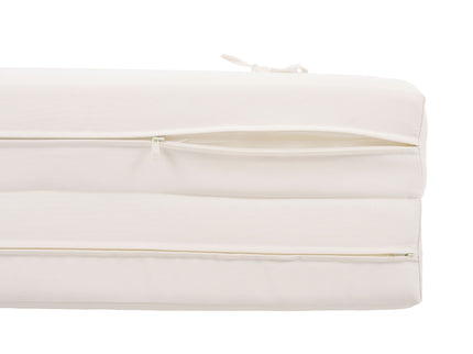 Premium Acacia Wood Lounge Chaise Set With Water Resistant Cushions, Adjustable Recline - Cream / Teak