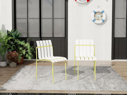 4 Piece Set Of Modern Color Block Designed Single Chairs