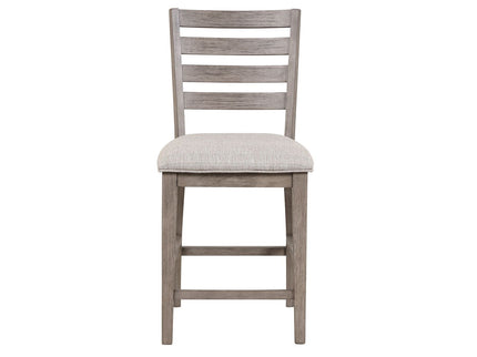 Counter Side Dining Stool With Ladder Back (Set of 2) - Gray