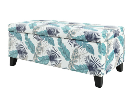 Charming Floral Storage Ottoman With Upholstered Fabric