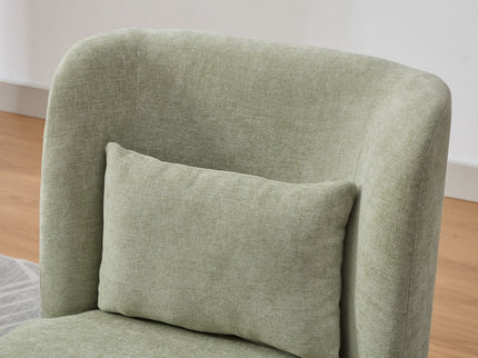 Wide Modern Cushioned Armless Metal Base 360° Swivel Chair With Pillow