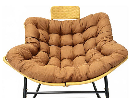Oversized Papasan Rocking Chair Outdoor With Thick Cushion
