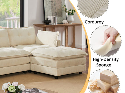 Oversized Modular Sectional Sofa With Multi Functional Console