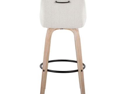 Hannah - Transitional Fixed Height Barstool With Swivel With Round Footrest (Set of 2)