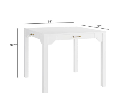Alleyville - Square Dining Table With Storage Drawer - White