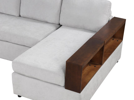 Sectional Sofa Upholstered Sofa Couch With Reversible Armrests For Living Room