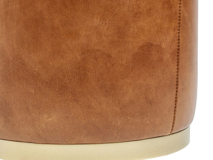 Nico - Round Ottoman Stool - Brown
