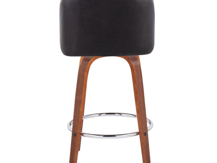 Toriano - Mid-Century Modern Fixed Height Counter Stool With Round Footrest (Set of 2)