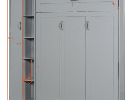 Murphy Wall Bed With Shelves, Wardrobe And LED Lights
