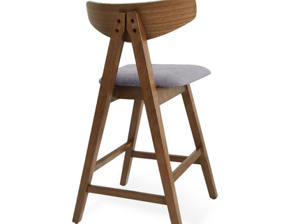 Mid Century Modern Counter Stool With V Shape Frame And Upholstered Seating