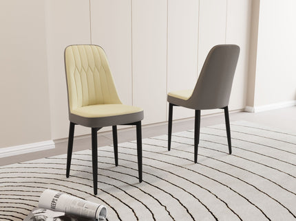 Modern Dining Chair With Cushions And Metal Legs