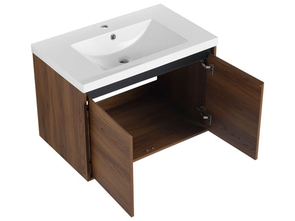 Bathroom Vanity Set With Resin Countertop Sink And 2 Doors, Engineered Wood