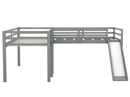 L Shaped Loft Bed With Ladder And Slide