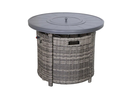 Wicker Outdoor Lounge Set With Cushions And Fire Pit