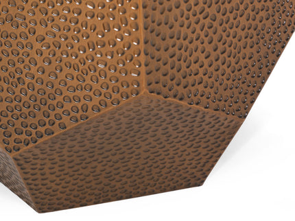 Modern Hammered Iron Geometric End Table