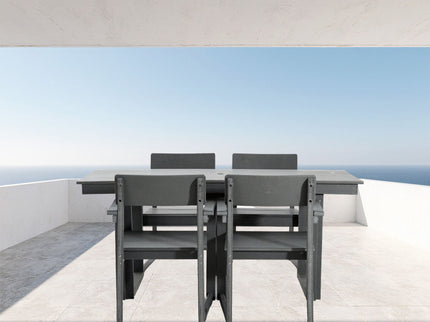 5 Piece Outdoor Dining Set, Table With Umbrella Hole And 4 Armrest Chairs
