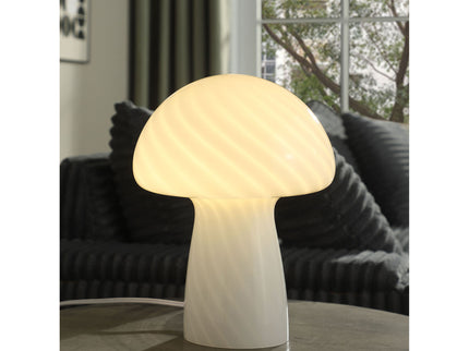 Jonah - Mushroom Shaped Glass Table Lamp - White