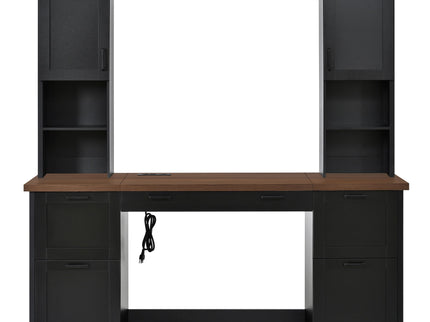 Farmhouse Computer Desk With Hutch