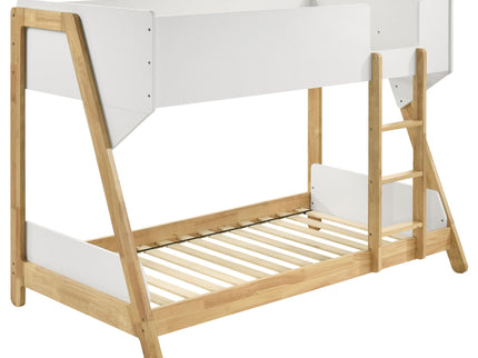 Fjord - Twin Over Twin Bunk Bed, Fits Standard Mattresses - White / Natural