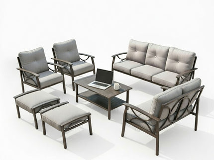 Patio Furniture Set With Coffee Table And Cushions For Backyard