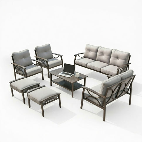 Patio Furniture Set With Coffee Table And Cushions For Backyard