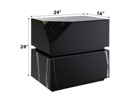 Drisana - Mirrored End Table - Black