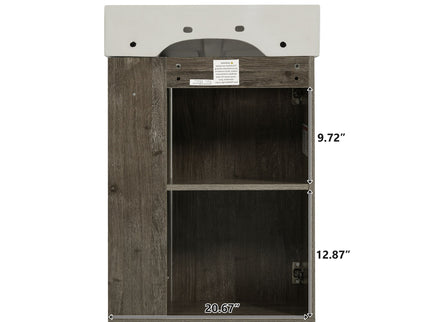 Bathroom Vanity With Sink, Freestanding Wood Grain Cabinet With Storage