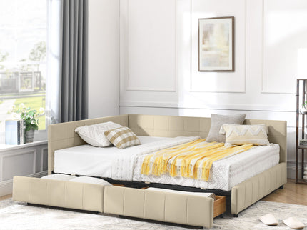 Upholstered Storage Tufted Bed Frame With Backrest And Armrests