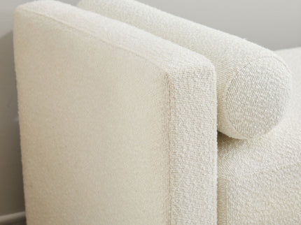 Upholstered End Of Bed Bench With Arms, 2 Bolsters For Bedroom - Ivory