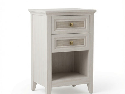 Nightstands With 2 Drawers, Bedside Tables For Small Spaces (Set of 2) - White