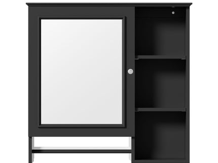 Wall Mounted Bathroom Storage Cabinet, Medicine Cabinets With Large Mirror Door, Adjustable Shelves And Three Open Storage Levels(Not Include Bathroom Vanity)