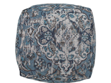 Anita - Square Pouf Ottoman And Floor Cushion - Blue