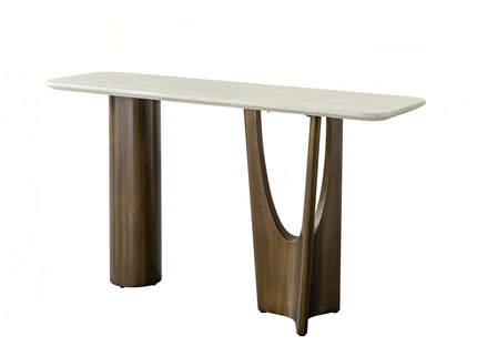 Console Table - Antique Bronze / Beige