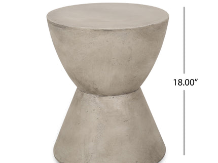 Outdoor Hourglass Shaped Side Table - Light Gray