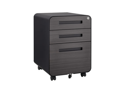 3 Drawer Mobile File Cabinet Under Desk Office, Simple Style Versatile Storage Cabinet For Legal / Letter / A4 Files, 5 Wheel Design Anti-Tilting Cold Rolled Steel Waterproof Moisture-Proof