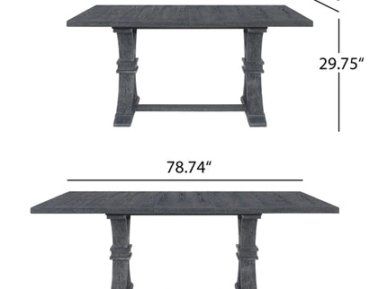 Devingo - Extendable Dining Table Rustic Style - Gray