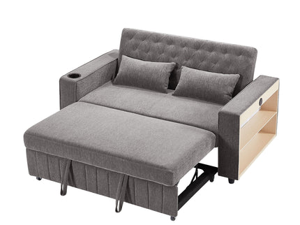 Pull-Out Sofa Bed Convertible Couch With Adjustable Backrest For Living Room