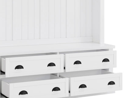 Hall Tree With 4 Drawers, Coat Rack With 6 Hooks