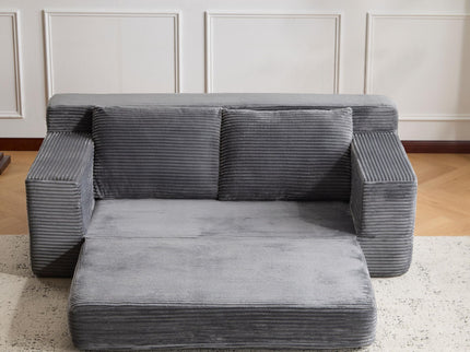 Comfortable Deep Seat Loveseat Sofa Bed, Reversible Cushion With Pillows