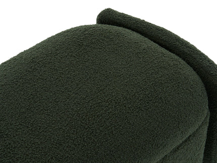 Elegant Long Shaped Storage Ottoman Bench, Boucle Material, Simple And Grand Design - Dark Green
