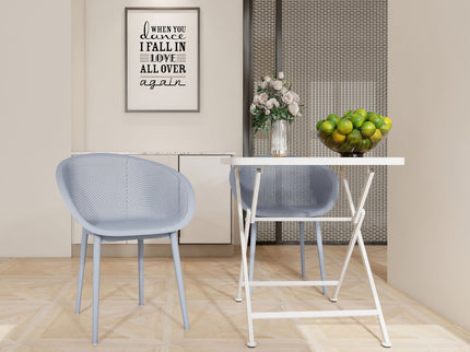2 Piece Durable Single Chair With Hollow Out Design